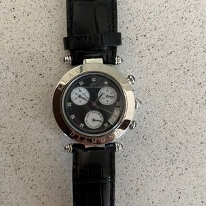 Klaus Kobec diamond edition watch, black mother of pearl face